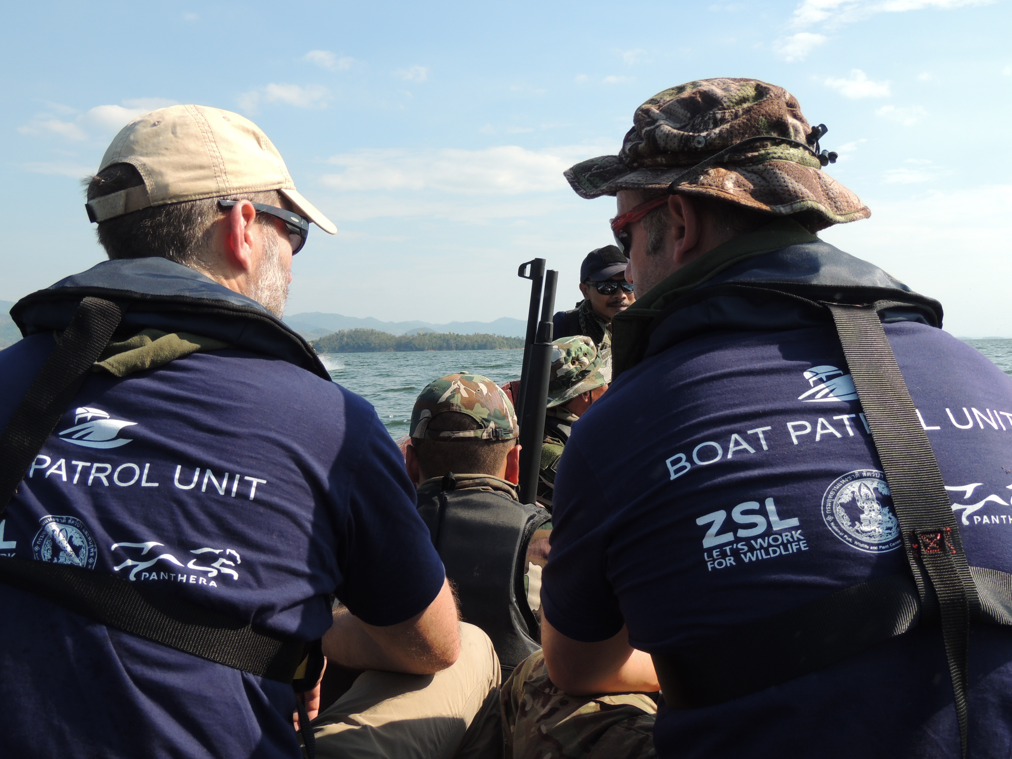 "Men pictured from security training by the river"