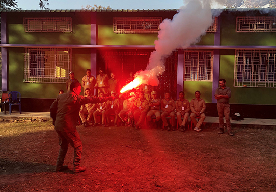 "Demonstration at Manas National Park for rescue mission"